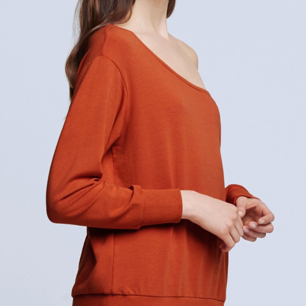 L'AGENCE Kimora Off Shoulder Top in Rust
